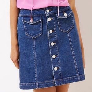 {Loft} NWT Button Front Denim Skirt